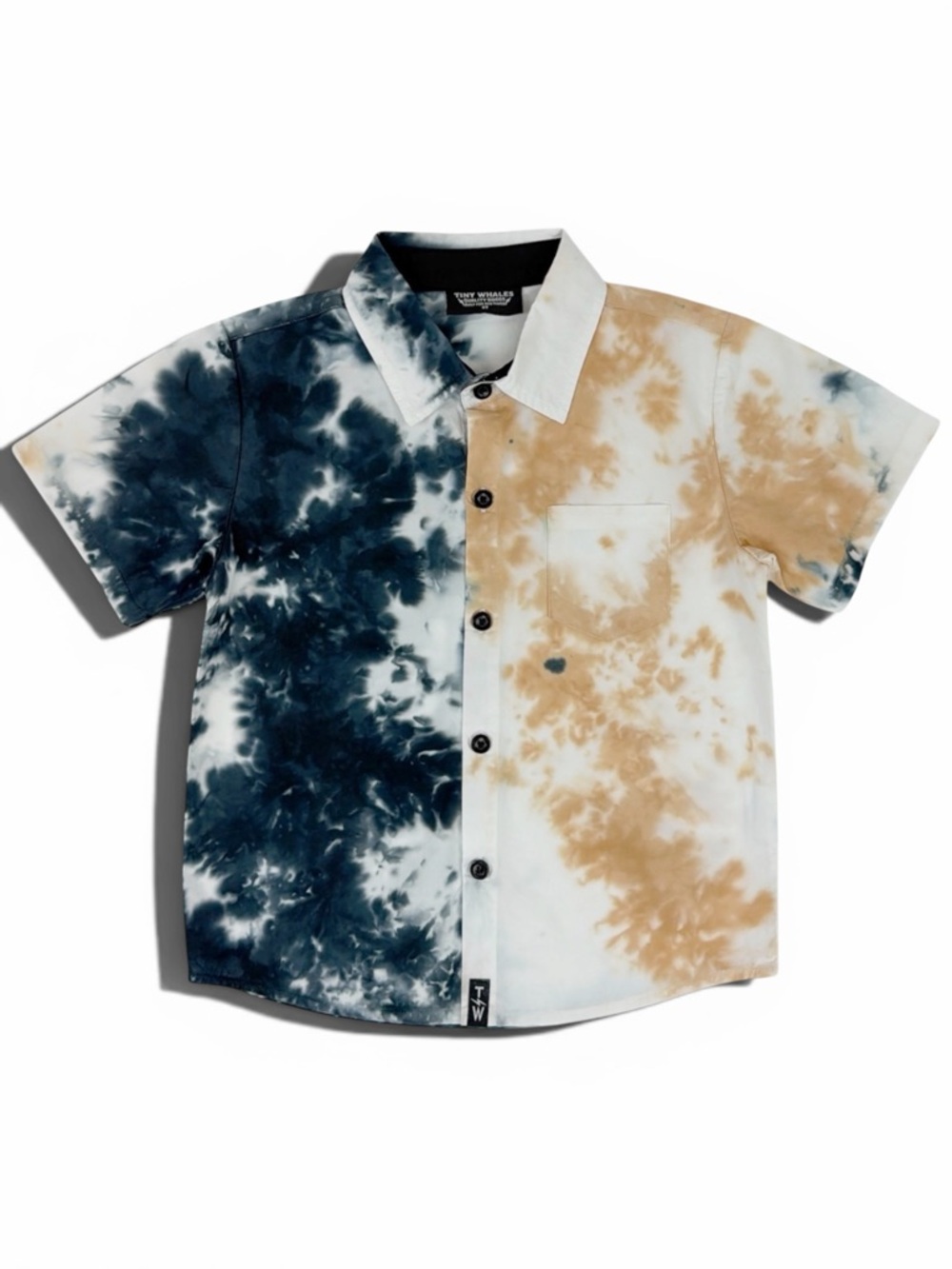 Kids's Short-Sleeve Tie-Dye Shirt in Black & Tan